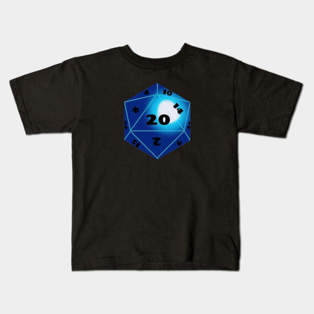 Dice 20 Roll playing game Kids T-Shirt by Lapicorn Design